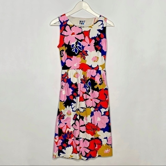 Anthropologie Whit Two Mod Floral Print Sleeveless Shift Dress Size 0 - Picture 2 of 15